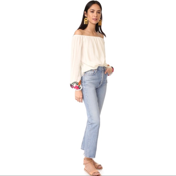 LOVERS + FRIENDS IVORY EMBROIDERED OFF-THE-SHOULDER TOP - Picture 9 of 9